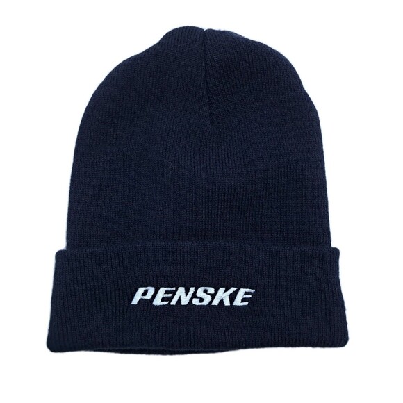 Carhartt PENSKE Hat Cap Winter Beanie Work Knit Auto Mechanic NASCAR Racing Blue - Picture 1 of 6